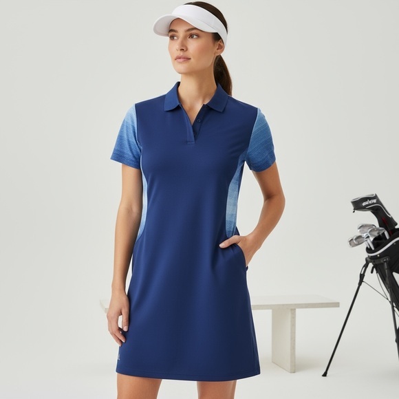 Adidas Navy and Light Blue Golf Mini Dress Adidas Navy and Light Blue Golf Mini Dress
